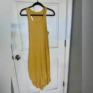 Aerie Mustard Yellow Ribbed Sleeveless Razor Back Dress